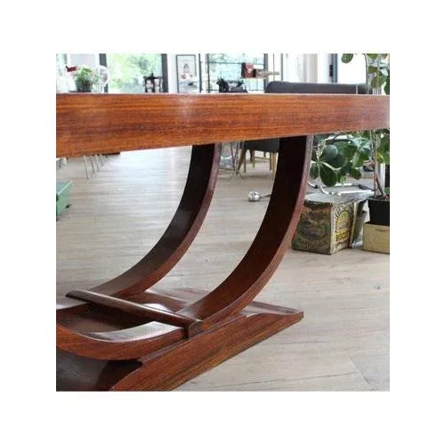 Brown Italian Rectangular Table with Drawers, 1940s For Sale - Image 8 of 10