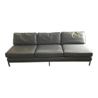 1960s Vintage Dunbar Edward Wormley Leather Sofa For Sale