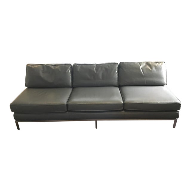 1960s Vintage Dunbar Edward Wormley Leather Sofa For Sale