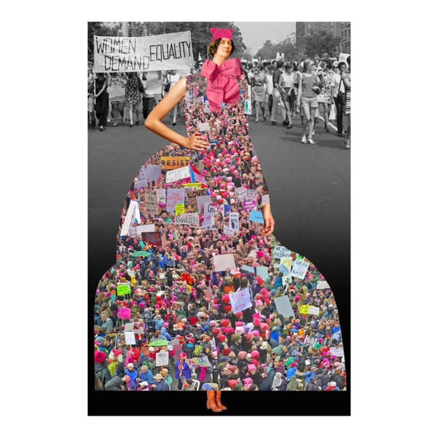 Plate No. 248, The Womens March,Collage, Abstract, Pink Hats For Sale