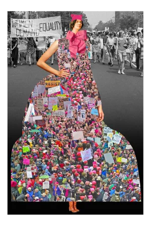 Plate No. 248, The Womens March,Collage, Abstract, Pink Hats