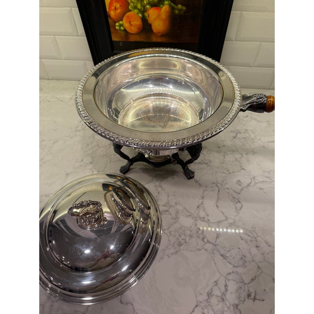 Vintage Silverplate Sheridan Chafing Dish For Sale In Cleveland - Image 6 of 9