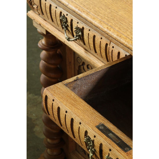 Mid-Century Danish Hand-Crafted Sculptural Oak Desk, 1960s For Sale - Image 13 of 18