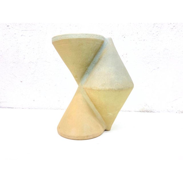 Brown Vintage Geometric Studio Ceramics Vase, 1980s For Sale - Image 8 of 8