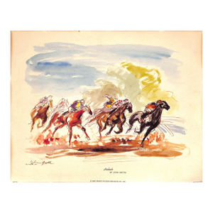 Hialeah Racetrack 1953 by John Groth Reproduction Print