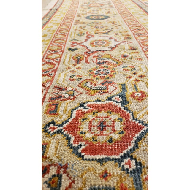 Antique Persian Sultanabad Carpet, Wool Ivory Oriental Rug Hand Knotted For Sale In New York - Image 6 of 18