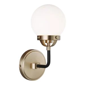 Ian Fowler By Visual Comfort Studio Cafe 1-Light Bath Vanity Sconce in Satin Brass