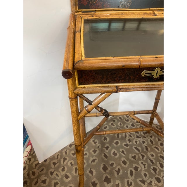 French Bamboo & Lacquer Desk, 1880-1910 For Sale - Image 10 of 17