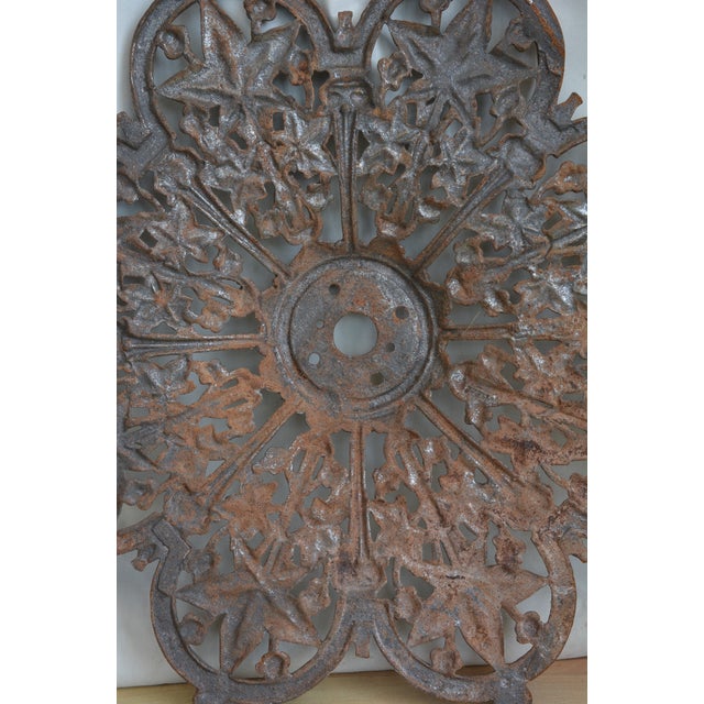 Antique Victorian Cast Iron Ceiling Rose with Ivy Leaves, 1870 For Sale - Image 13 of 14
