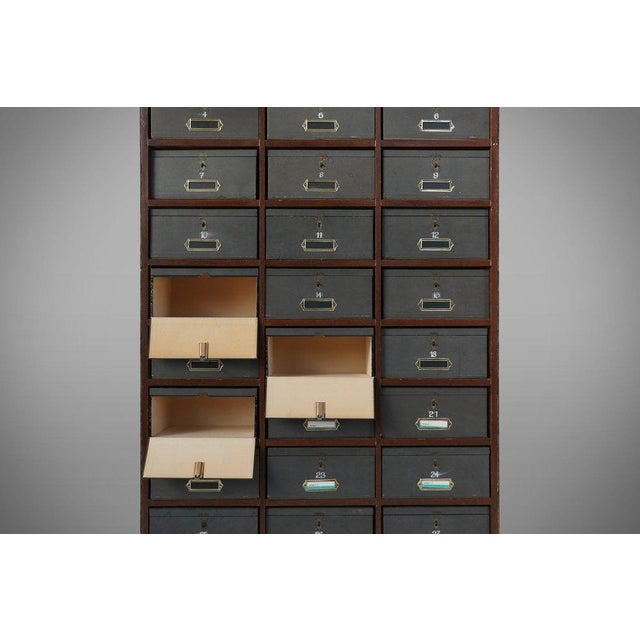 1920s Industrial Filing Cabinet in Wood, Belgium, 1920s For Sale - Image 5 of 13