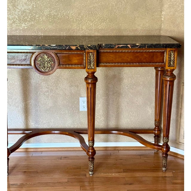 French French Louis XVI Inspired Henredon Marble Top Console For Sale - Image 3 of 12