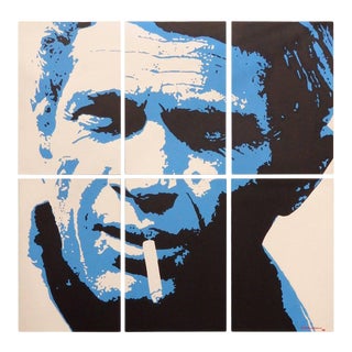 Steve McQueen Portrait Painting by Detroit Artist Billy Couch - Set of 6 For Sale