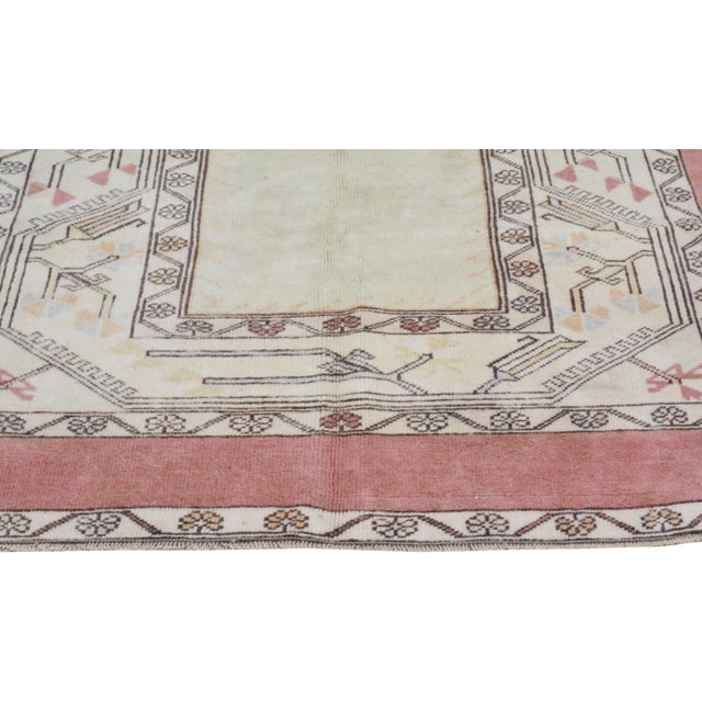 1960s Vintage Turkish Anatolian and Knotted Rug With Organic Wool and Soft Texture,5'X7'7" For Sale - Image 4 of 6