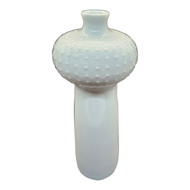 MCM Meissen Weifs White Blanc De Chine German Porcelain Vase For Sale