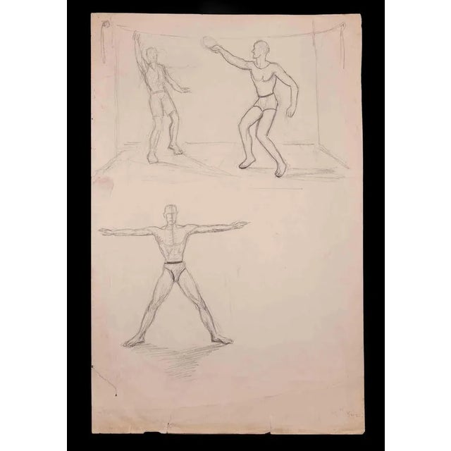 Norbert Meyre, Exercises, Drawing in Pencil, Early 20th-Century For Sale - Image 3 of 3