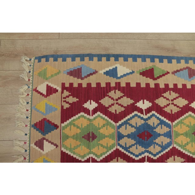 1990s 1990s Scandinavian Blue Flamestich Rug For Sale - Image 5 of 11