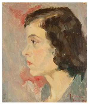 Francesco Settimj, Portrait of Young Woman, Oil Painting, 1932