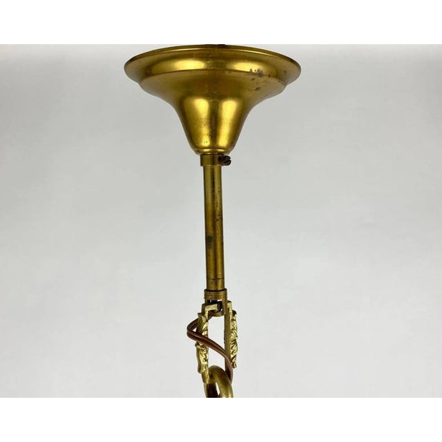 Gold Antique Bronze Lantern Ceiling Light, France, 1920s For Sale - Image 8 of 10