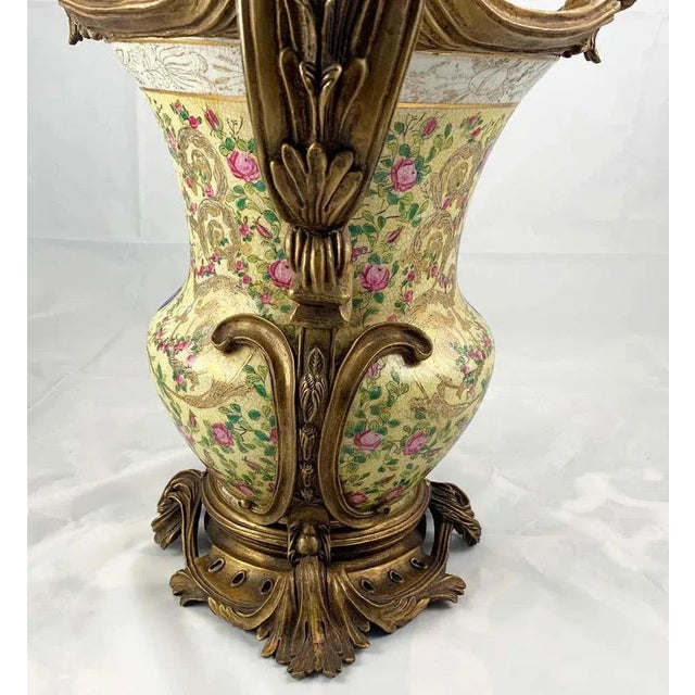 20th Century French Porcelain and Ormolu Twin-Handled Urns, Set of 2 For Sale - Image 10 of 14