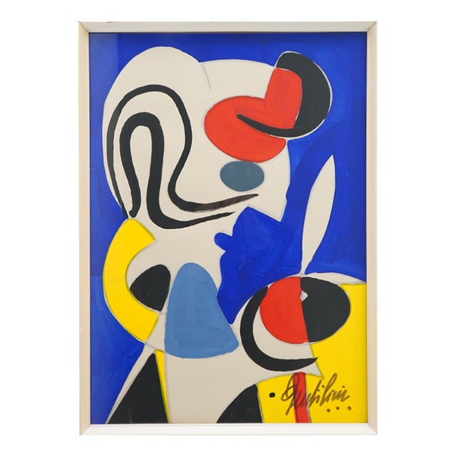 Aldo Gentilini, Composition, Tempera on Cardboard, 1970s For Sale