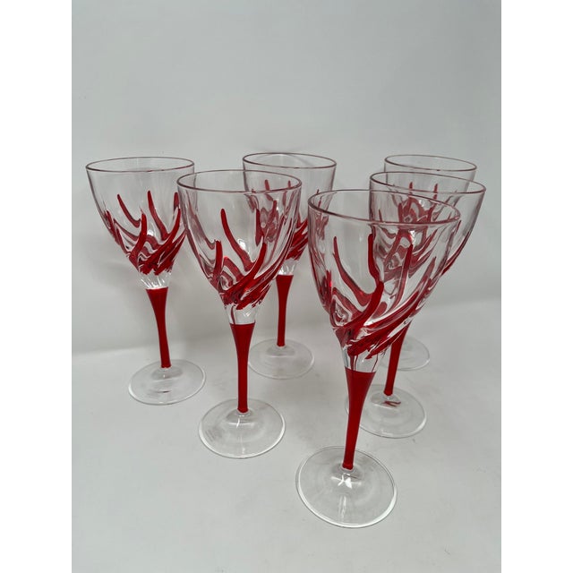 2020s Red Wine Glasses From Venezia For Sale - Image 5 of 5