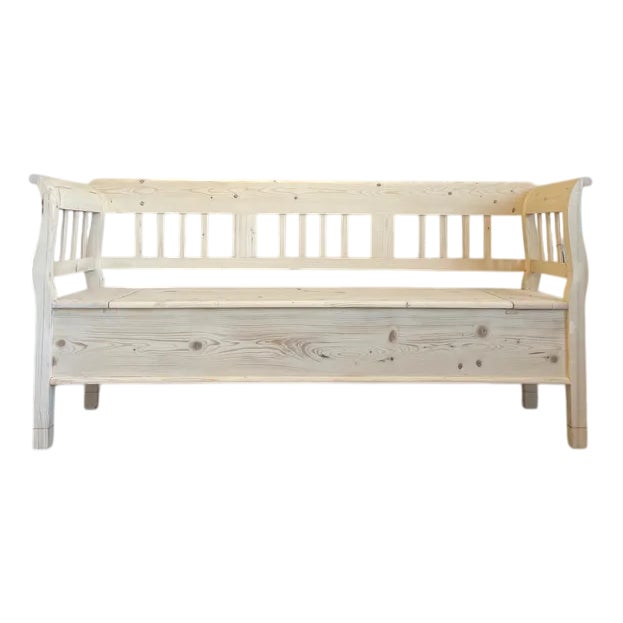 Provincial Rustic Kitchen Bench in Wood | Chairish