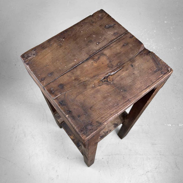 Japanese Wooden Stool, 1930s For Sale - Image 10 of 14