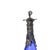 Decoration - Pair of bottles - 19th century. 19th century Europe; in glass in shades of blue. with pewter mounts;...