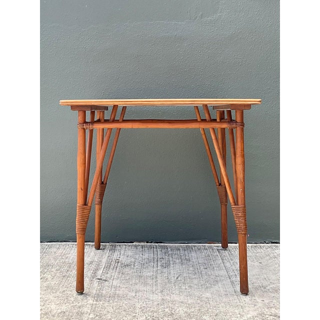 Vintage Wood and Rattan Game Table For Sale - Image 10 of 18