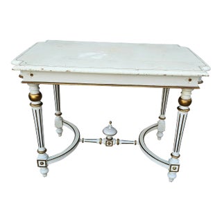 Early 20th Century Antique Gustavian Style Polychromed Center Table For Sale