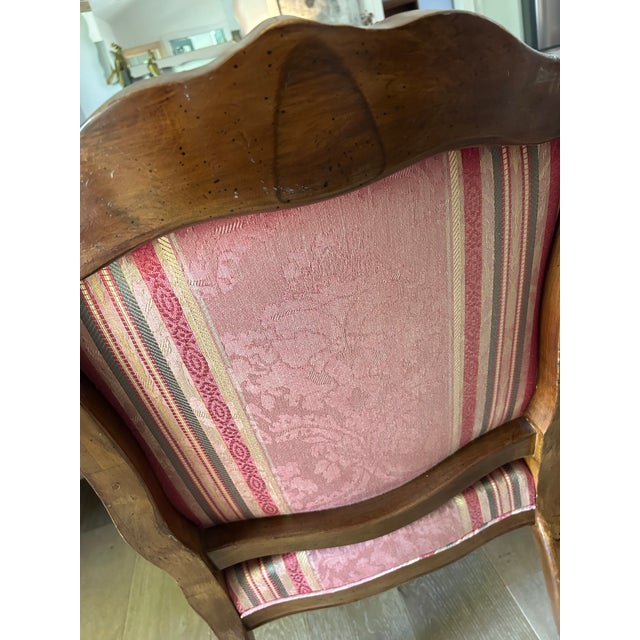 1980s Pair of Louis XV Bergére Upholstered Accent Chairs For Sale - Image 9 of 11