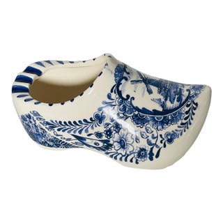 Vintage Holland Delft Shoe Catchall Ashtray or Planter 6” For Sale