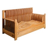 Acqua e Terra 2-Seater Sofa in Pine by Mario Ceroli for Poltranova, 1970s For Sale