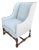 18c Style Dennis & Leen Wingback Arm Chair W Nancy Corzine Fabric - 1 of 2 Available For Sale