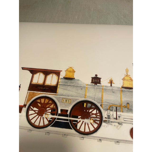 Halsey Reproduction Vintage Train Illustration Prints Set of 4 For Sale - Image 14 of 17