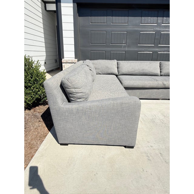 Gray Restoration Hardware Belgian Track Arm Bench U Shape Sectional For Sale - Image 8 of 10