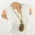 Mid-Century Modern Henry Perichon Gilded Bronze Necklace With Talosel Resin Pendant For Sale - Image 3 of 12