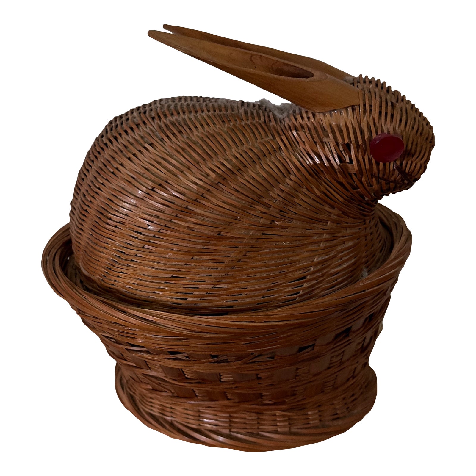 Vintage Wicker Rabbit | Chairish