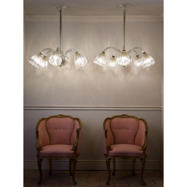 Murano Glass Chandeliers attributed to Barovier & Toso, Italy, 1940s, Set of 2 For Sale - Image 14 of 14