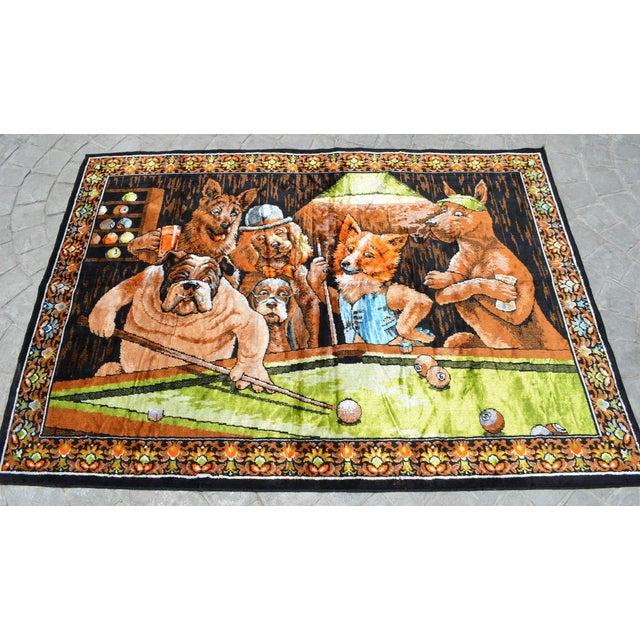 Vintage Dogs Playing Pool Wall Tapestry Wall Rug 49ʺ X 70ʺ Chairish