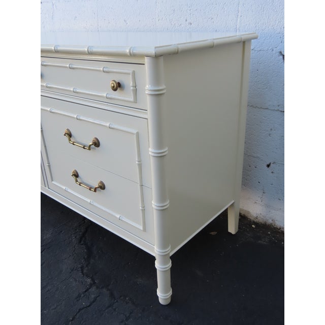 Thomasville Hollywood Regency Faux Bamboo Painted Long Sideboard Dresser 6645 For Sale - Image 14 of 18