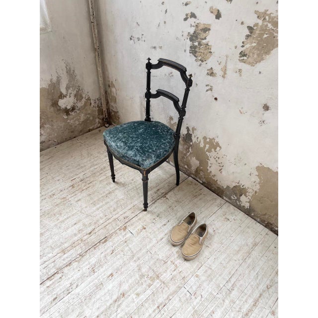 Napoleon III Chair in Blue Velvet, 1890s For Sale - Image 16 of 18