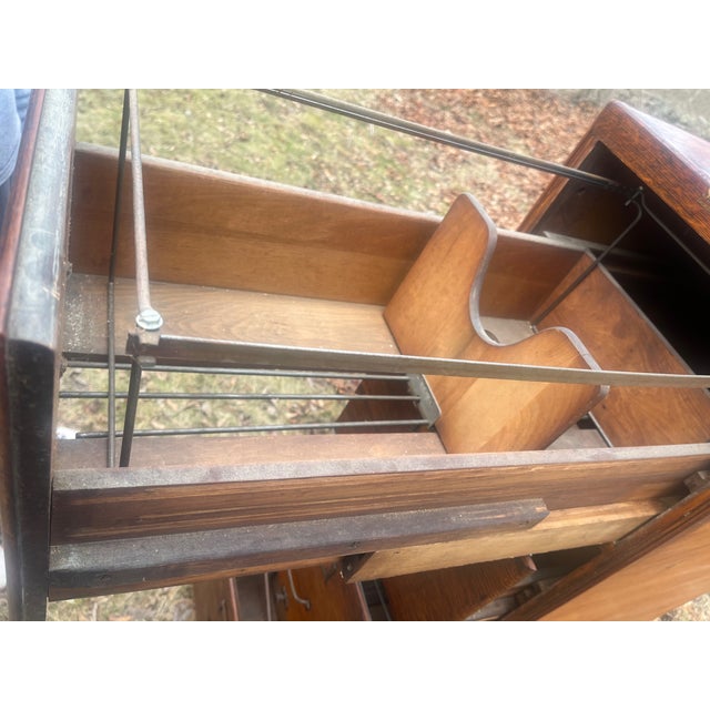 Shaw Walker Shaw Walker File Cabinet 4 Drawers Quarter Sawn Tiger Oak Vertical For Sale - Image 4 of 9