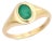 Luxurious Bezel Set 14k Gold Rich Emerald Signet Ring Size 5.5 For Sale