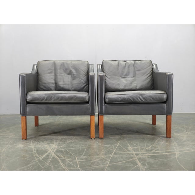 Leather Lounge Chairs by Børge Mogensen for Fredericia, 1970s, Set of 2 For Sale - Image 18 of 18