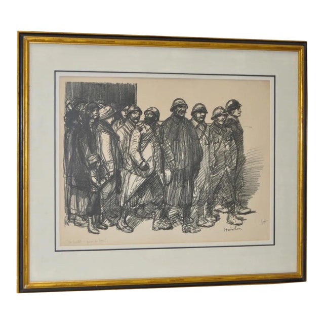 Theophile Alexandre Steinlen "A bientôt pour bon!" Lithograph c.1915 For Sale