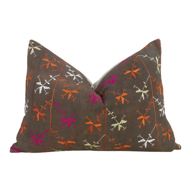 Asvi Antique Indian Folk Lumbar Pillow For Sale