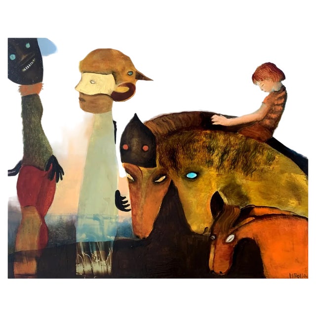 Monika Rossa, A Journey, Oil on Board For Sale