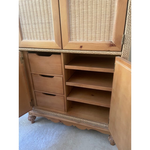Coastal Lexington Furniture Wicker Henry Link Armoire (Model No: 304-314) For Sale - Image 3 of 8