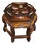 Vintage Chinese Huali Rosewood Mother-of-Pearl Inlaid "Fish & Lotus" Hexagonal Stool For Sale